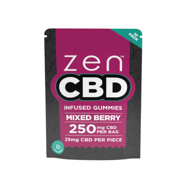 ZenCBD Mixed Berry Gummies - 250mg Per Bag