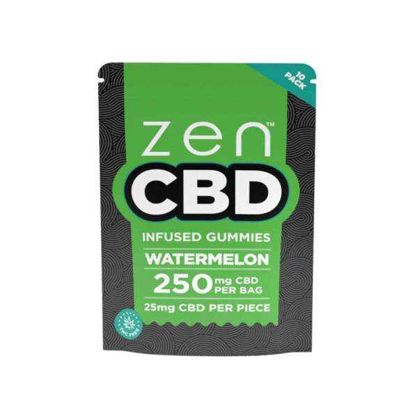 ZenCBD Watermelon Gummies - 250mg Per Bag